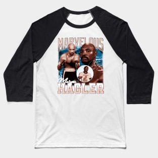Marvelous Marvin Hagler Boxing Legend Signature Vintage Retro 80s 90s Bootleg Rap Style Baseball T-Shirt